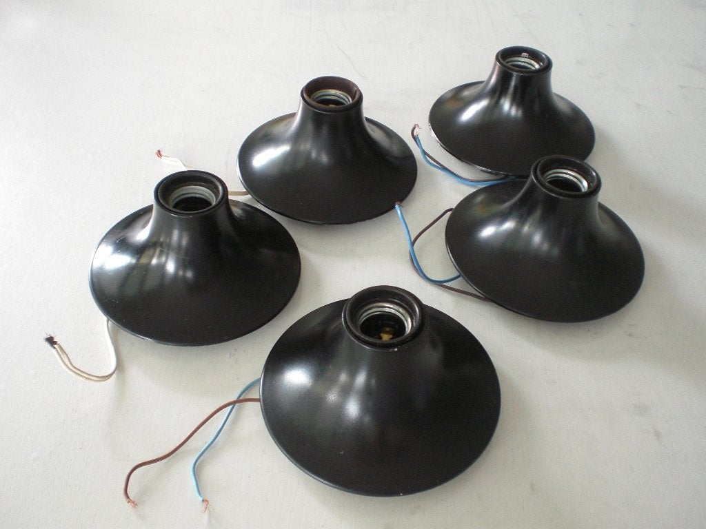 5 zwart gespoten Artemide Teti wand/plafond lampen, Huis en Inrichting, Lampen | Hanglampen, Ophalen of Verzenden, Gebruikt, Kunststof
