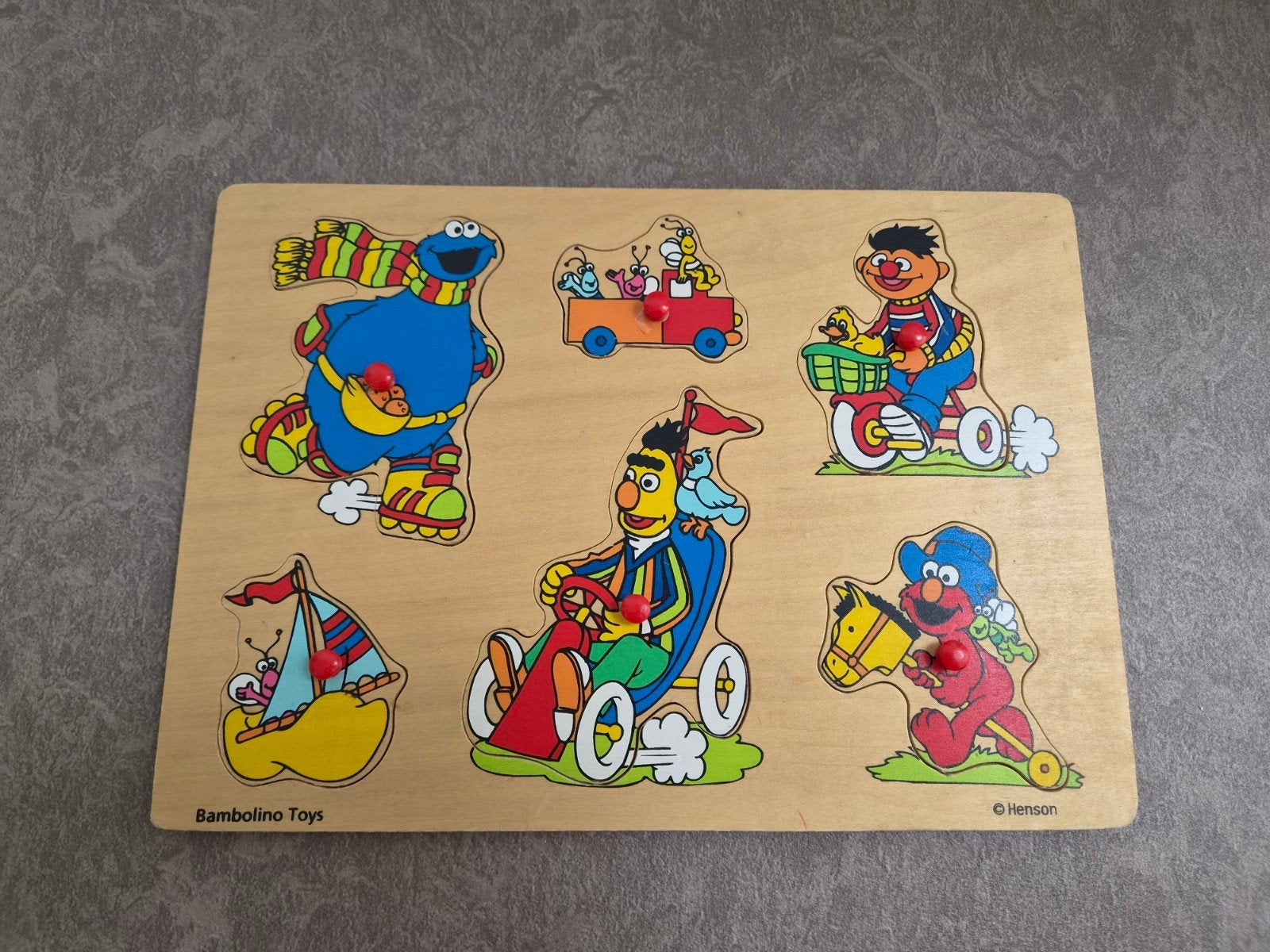 Sesamstraat houten puzzel, Ophalen, 2 tot 4 jaar, Gebruikt, Van hout