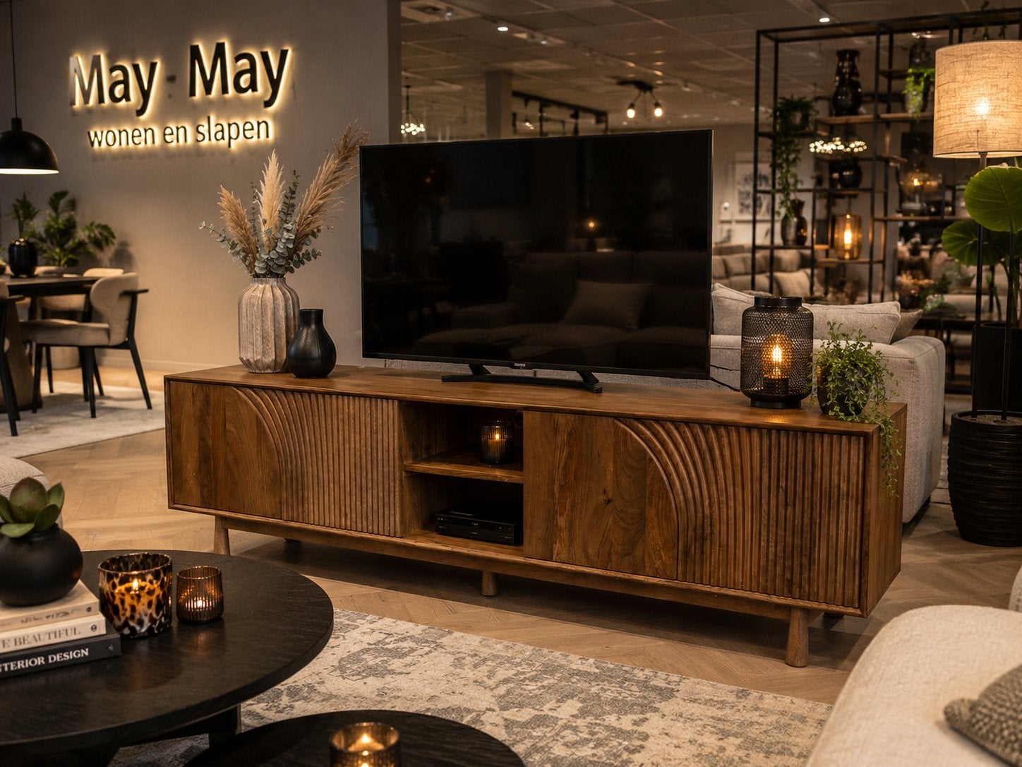 Tv-Meubel 200 4-Deuren Mangohout Direct leverbaar E-7404