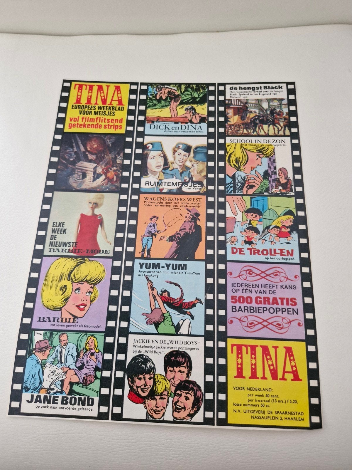 Vintage Tina Weekblad Advertentie - ca. 32x24 cm, Ophalen of Verzenden