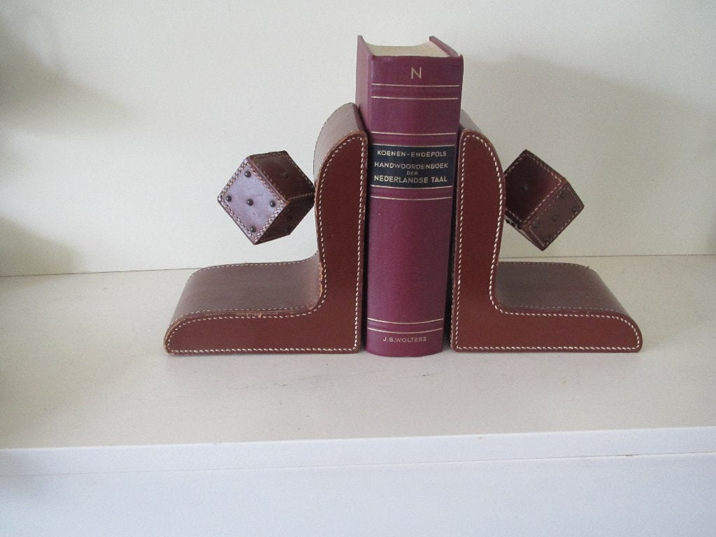 Boekensteunen   Leer  met dobbelstenen, Verzenden, Huis en Inrichting