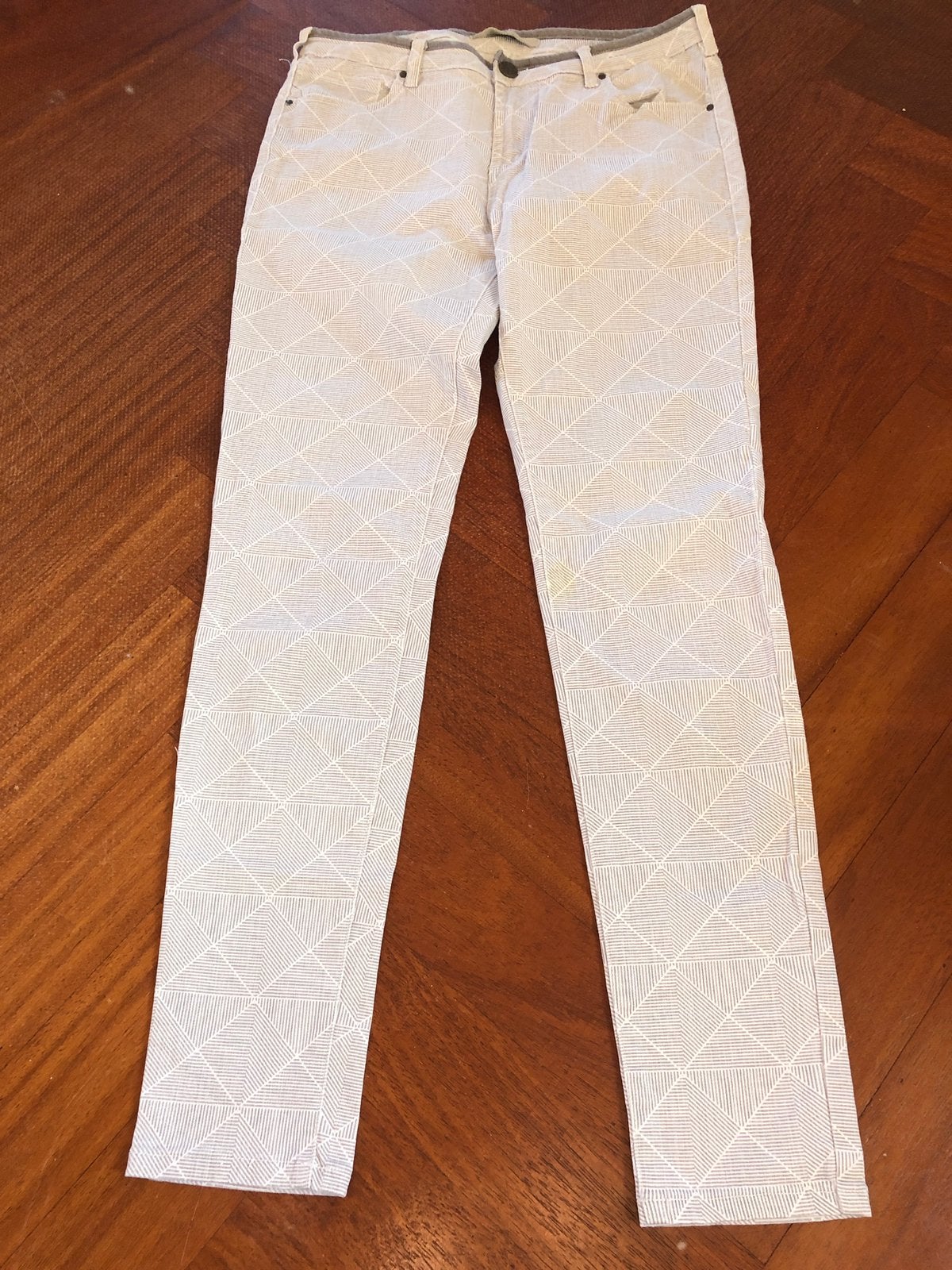 Jade twelve wit lichtgrijs broek gestreept skinny fit 34, Kleding | Dames, Wit, Ophalen of Verzenden, Zo goed als nieuw, X