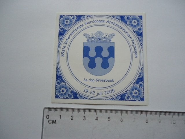 sticker Vierdaagse NIJMEGEN 2005 afstandsmarsen wandelen, Verzenden, Zo goed als nieuw, Bedrijf of Vereniging