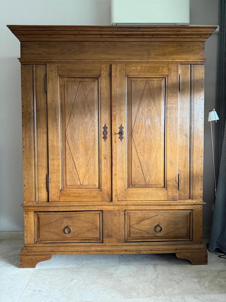 Massief eiken wandkast, Huis en Inrichting, Kasten | Wandmeubels, Ophalen, Gebruikt, 25 tot 50 cm, Minder dan 150 cm