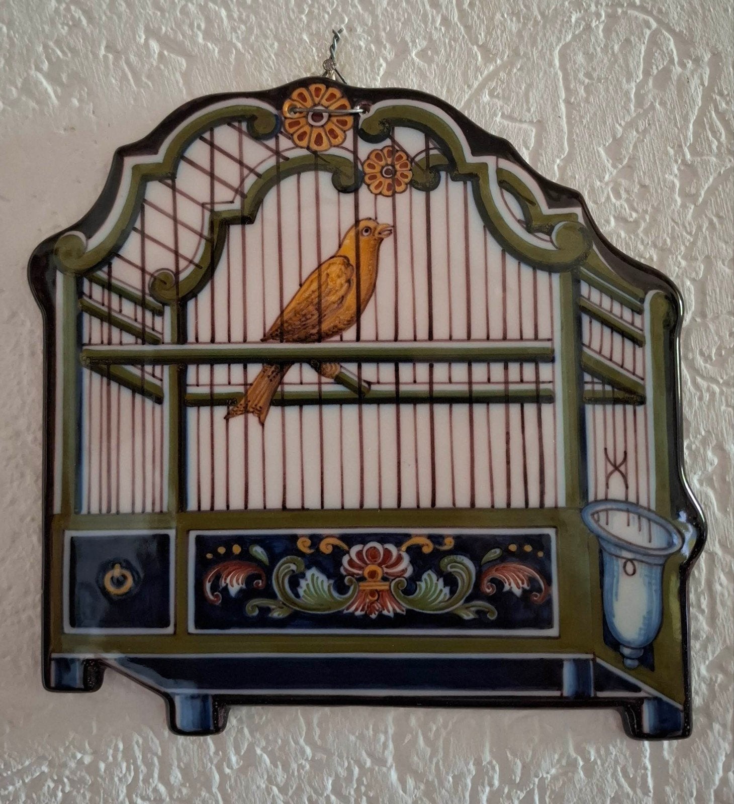 Vogelkooi plaquette, Makkum Tichelaar, Antiek en Kunst, Ophalen of Verzenden