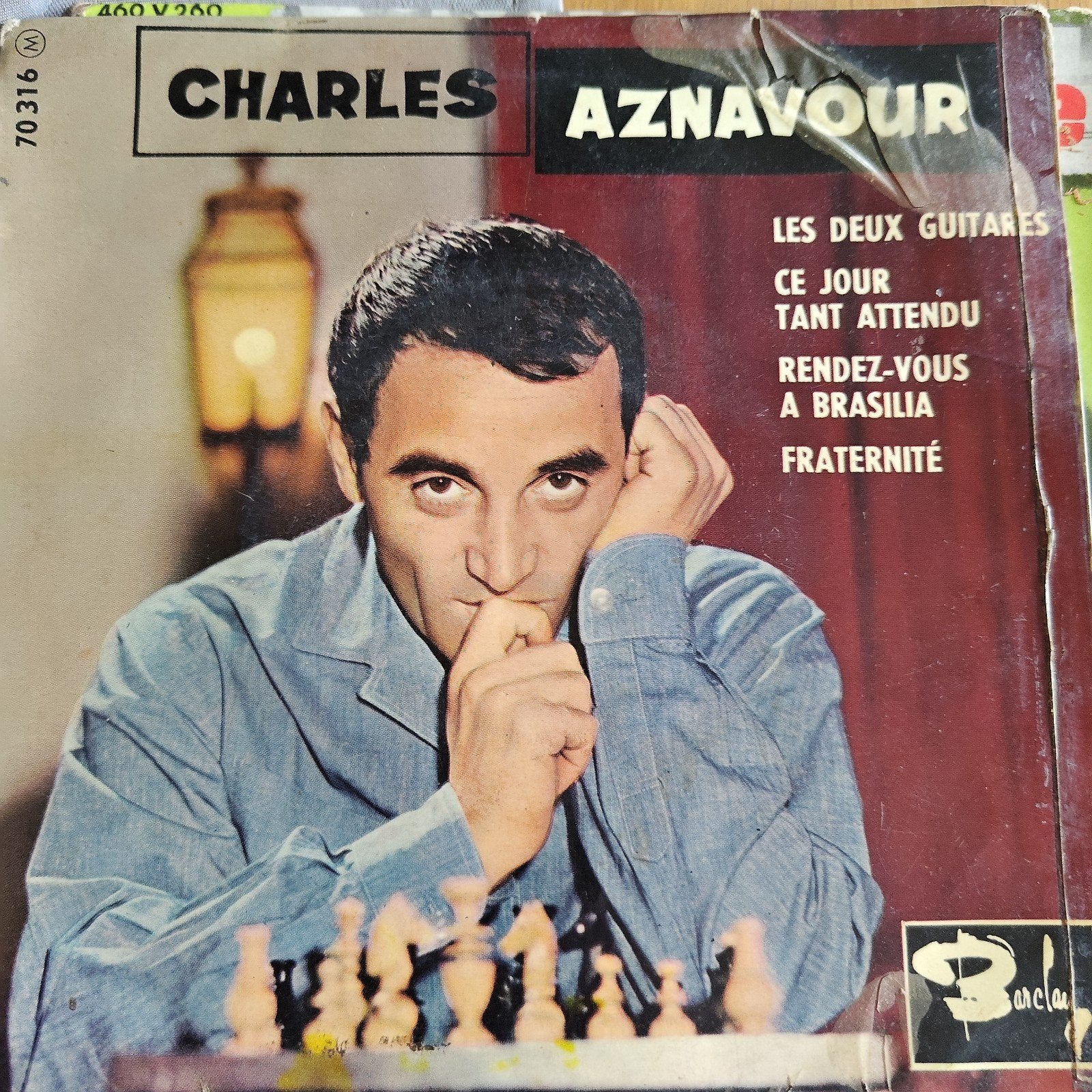 Charles Aznavour - Les Deux Guitares EP (Vinyl), Gebruikt, Overige genres, 7 inch, Ophalen of Verzenden
