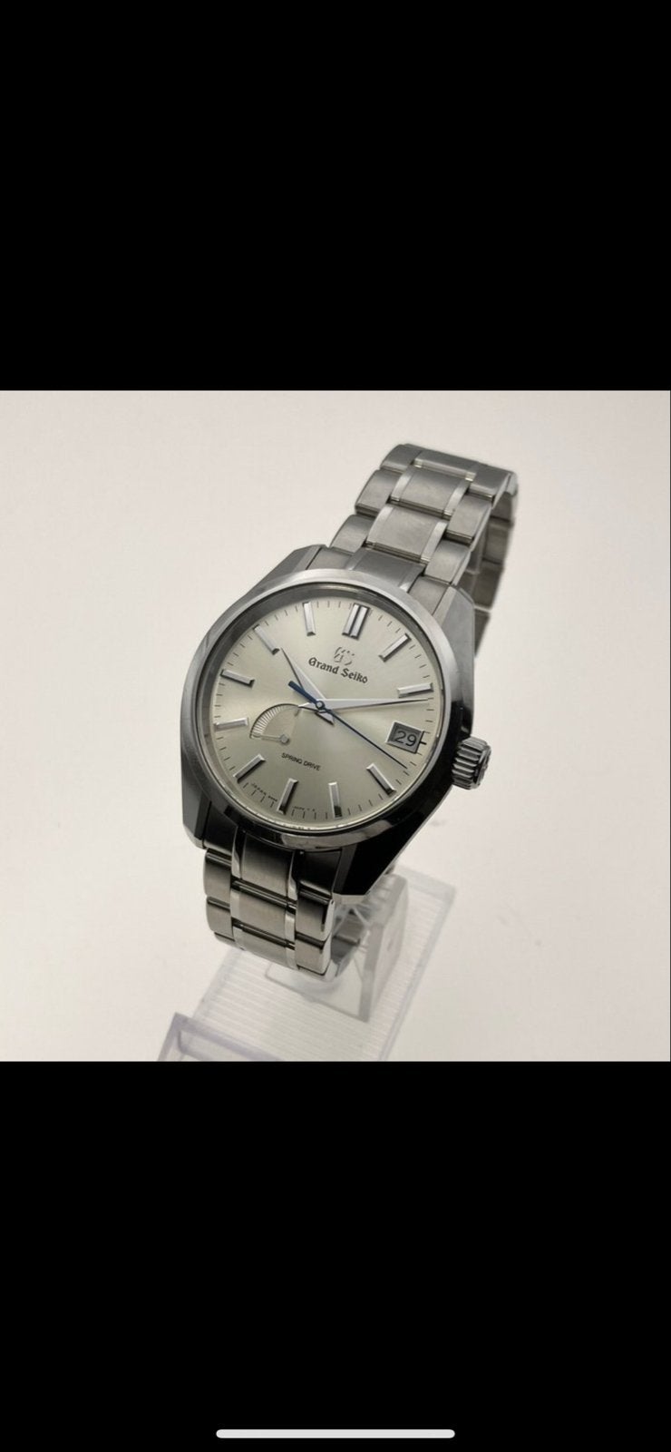 Grand Seiko SBGA373 Spring Drive Horloge, Leer, Staal, Polshorloge, Zo goed als nieuw