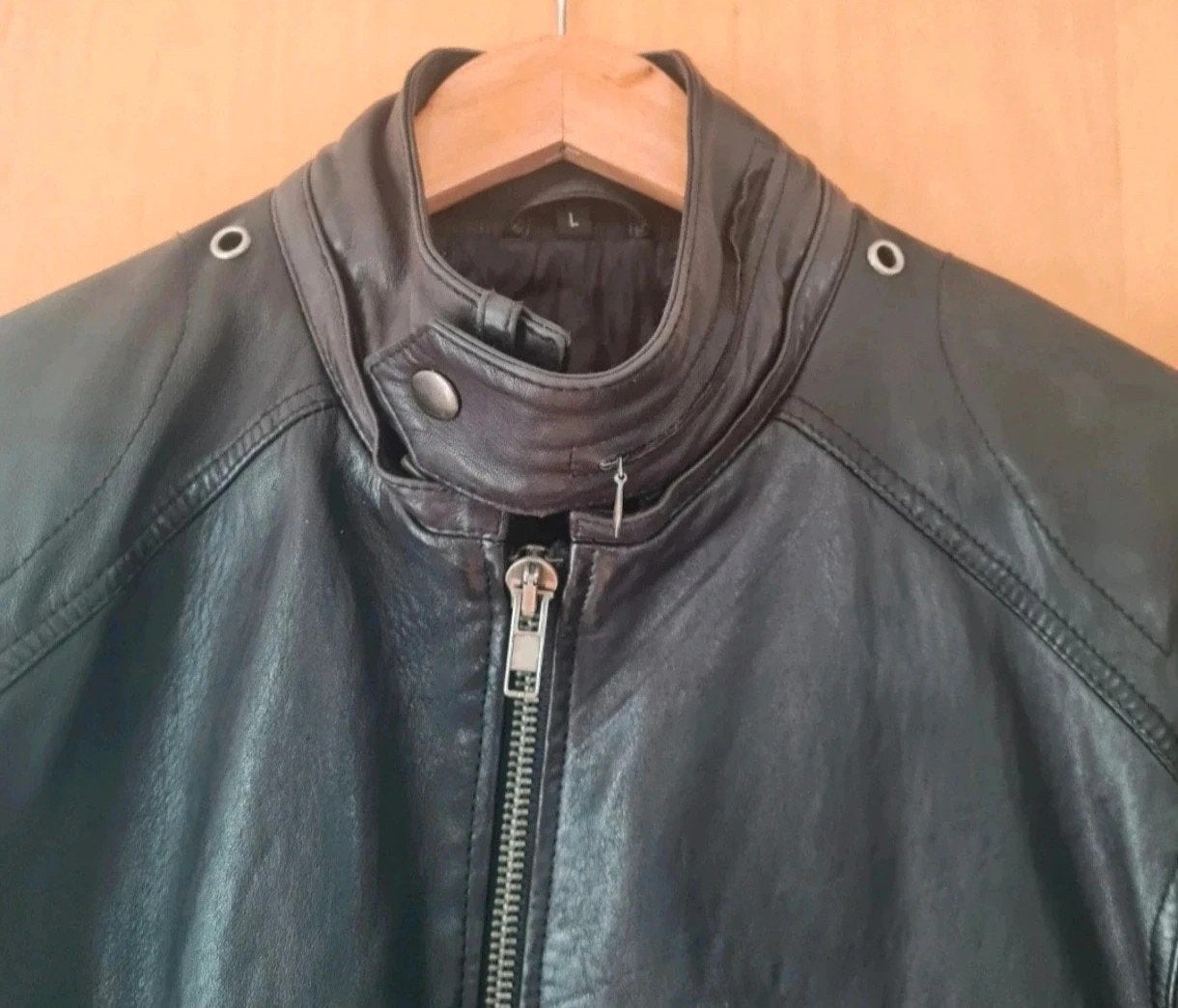 Leren jas heren - Maat L, Kleding | Heren, Maat 52/54 (L), Zwart, Ophalen of Verzenden, Italiaanse vonst