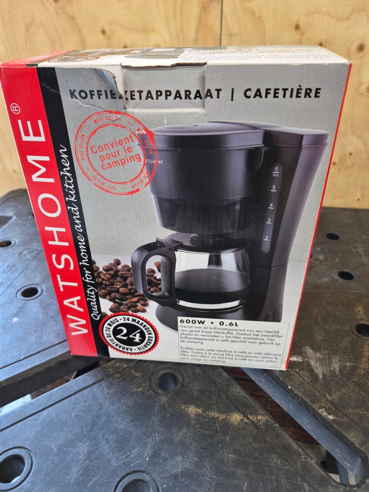 WatsHome Koffiezetapparaat 0.6L - Ideaal voor camping, Ophalen