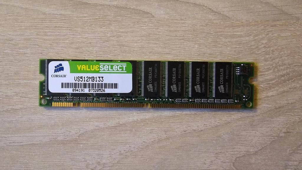Corsair ValueSelect 512MB PC133 SDRAM, Computers en Software, RAM geheugen, 1 GB of minder, Overige soorten, Ophalen of Verzenden