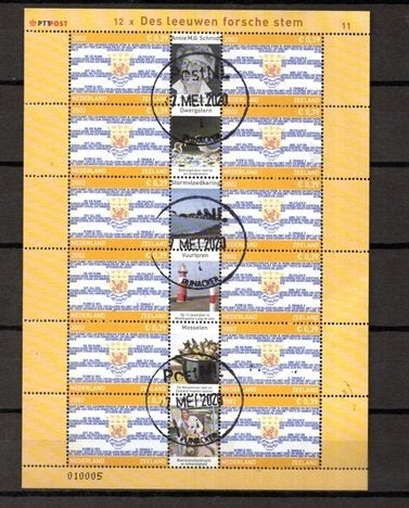 Gestempeld velletje. Jaar 2002. provinciezegels. Zeeland, Postzegels en Munten, Ophalen of Verzenden, Na 1940, Gestempeld