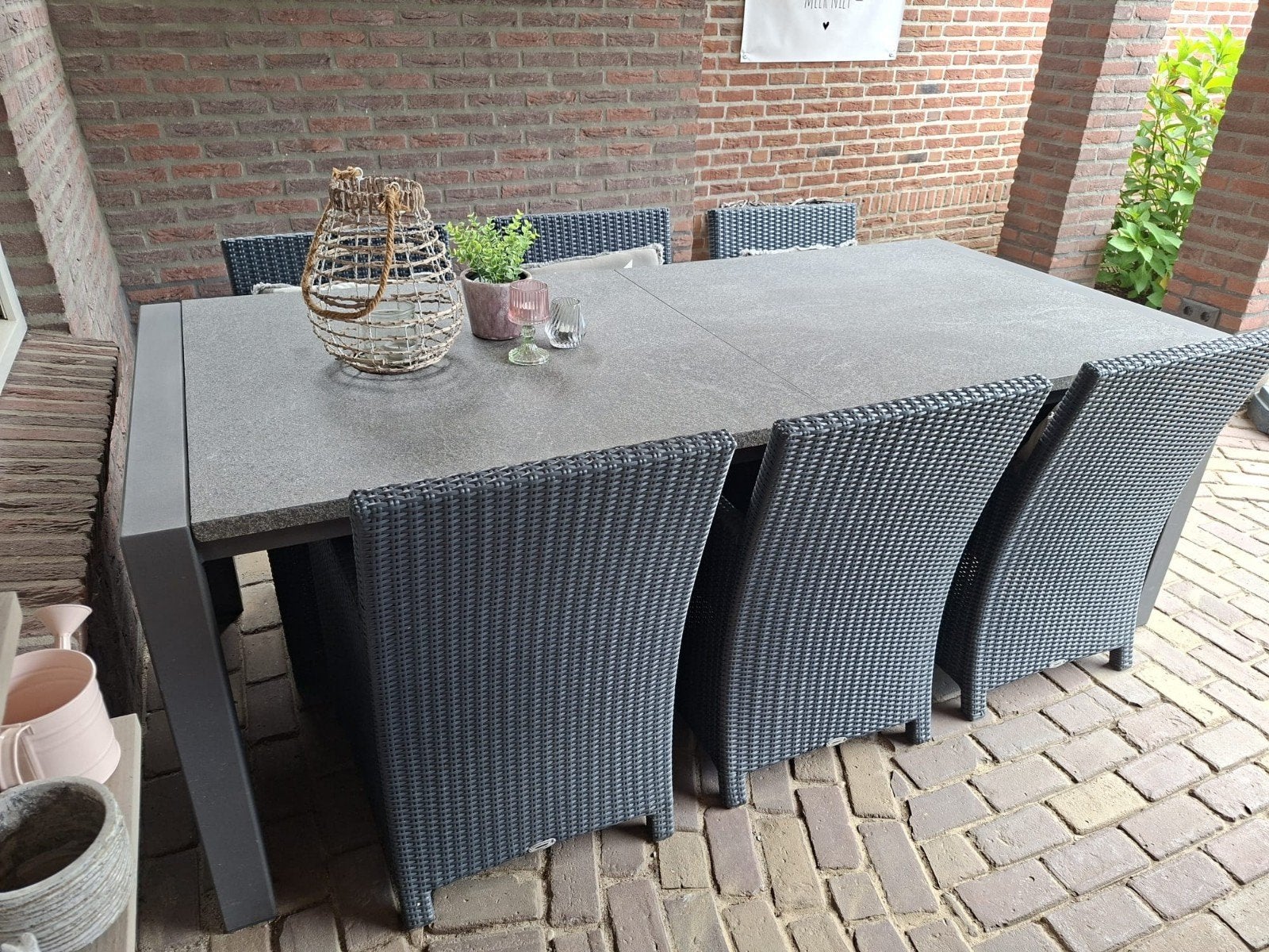 6 persoons tuinset, Tuin en Terras, Tuinsets en Loungesets, Ophalen, Gebruikt, Overige materialen