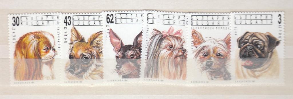 A062 Bulgarije.honden 1991 3929 3934 postfris, Ophalen of Verzenden, Bulgarije, Postfris