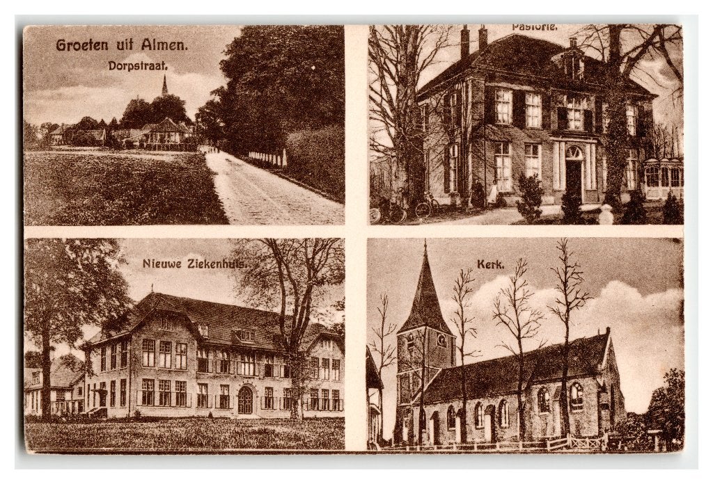 Almen, Groet uit Almen - Vierluik, Ophalen of Verzenden, 1920 tot 1940, Gelopen, Gelderland