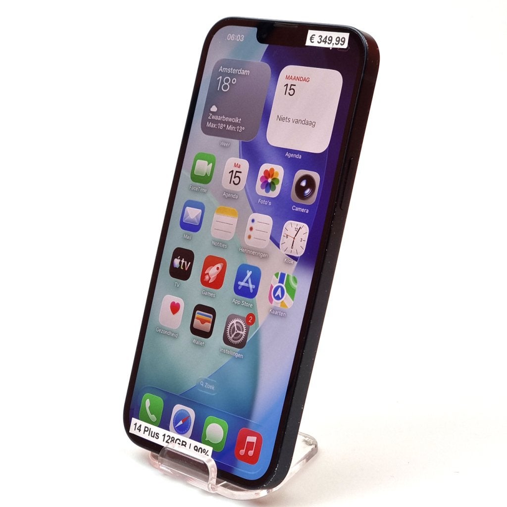 iPhone 14 Plus 128GB Zwart | Accu: 90%, Apple, Gebruikt, Support@apple.com, One Apple Park Way
Cupertino, CA 95014
United States