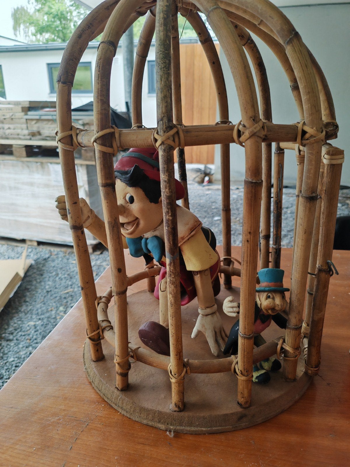 Vintage 1998 Yab Designs Pinocchio & Japie Krekel in kooi, Ophalen of Verzenden