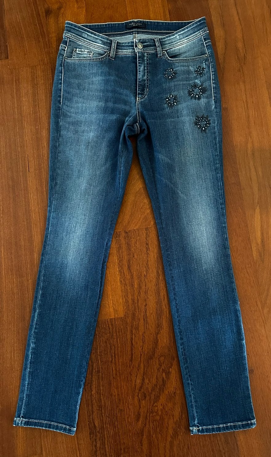 Cambio jeans mt 42 donkerblauw nieuw met kraaltjes, Cambio, Blauw, Nieuw, Ophalen of Verzenden