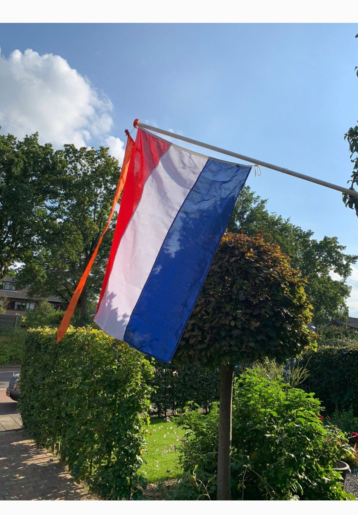 Nederlandse vlag met oranje wimpel en muurbevestiging, Ophalen, Zo goed als nieuw