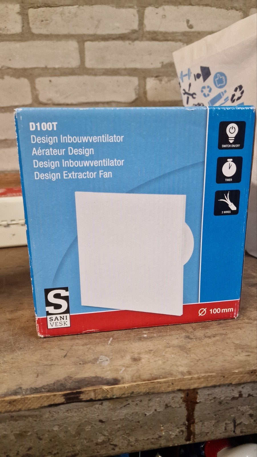 Nieuwe Design Inbouwventilator D100T - Sani VesK, Ophalen, Nieuw
