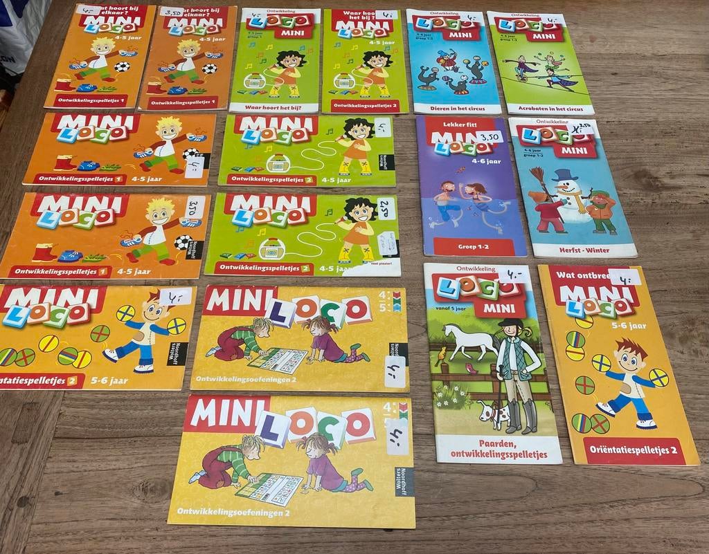 Mini loco ontwikkeling/orientatie-oefeningen 4/5/6 jaar zgan, Ophalen of Verzenden, Zo goed als nieuw, Taal en Lezen