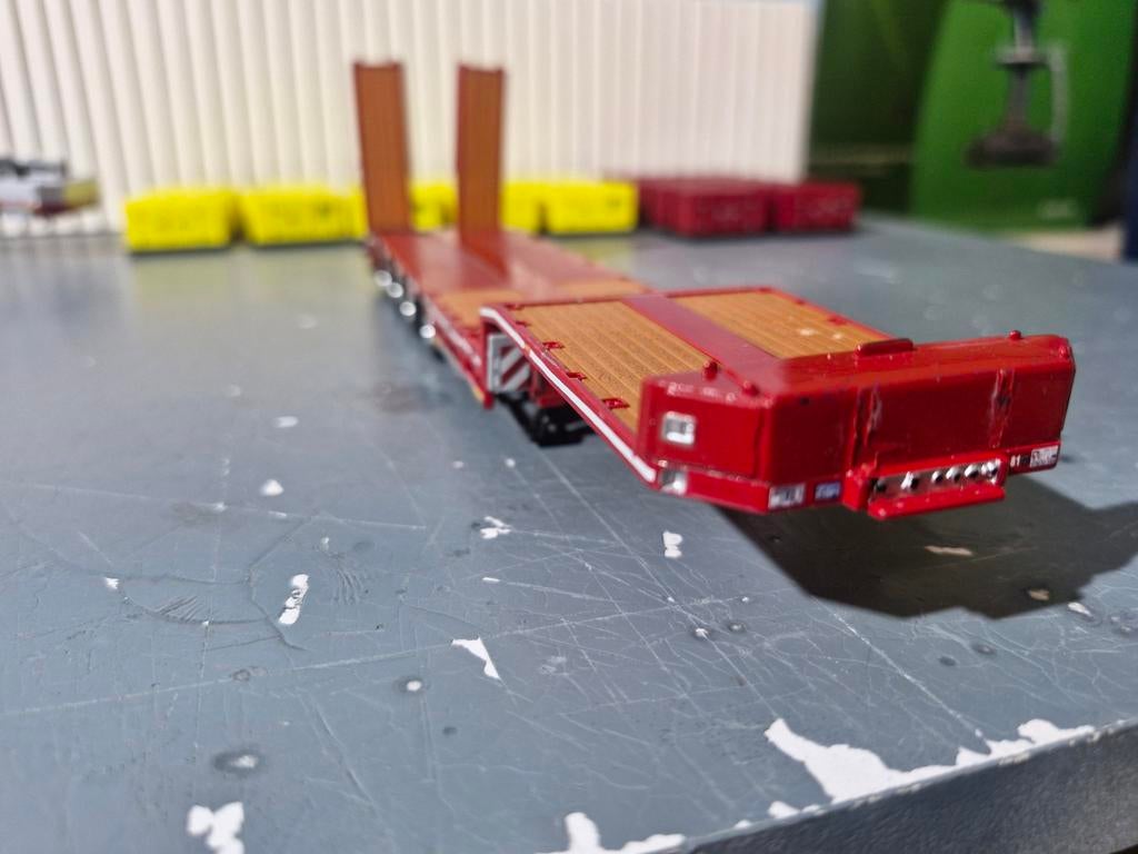 Semi dieplader uitschuifbaar met oprijplanken wsi, Ophalen of Verzenden, Zo goed als nieuw, Bus of Vrachtwagen, Wsi