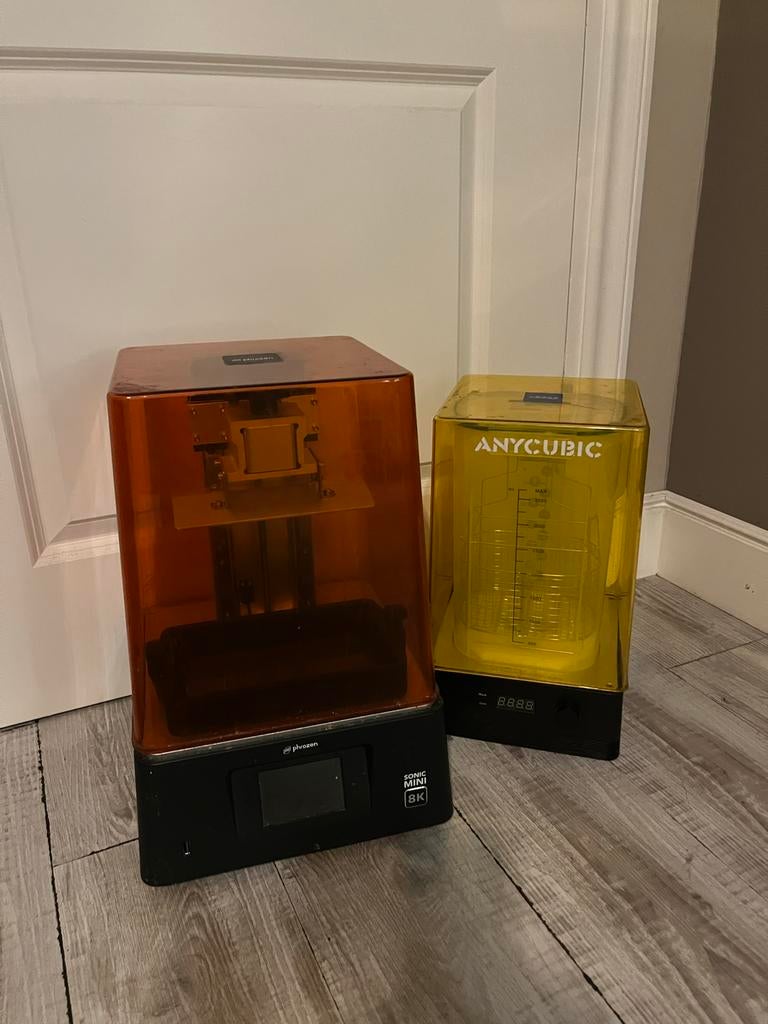 Phrozen Sonic Mini 8K 3D-printer met Anycubic Wash & Cure, Computers en Software, 3D Printers, Ophalen, Zo goed als nieuw, Resin/Hars
