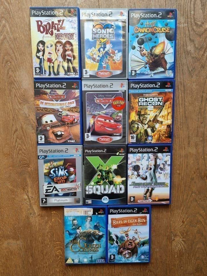 Set met 11 PS2 games - Sonic, Cars, Bratz, Hugo, Spelcomputers en Games, 1 speler, Racen en Vliegen, Ophalen of Verzenden, Zo goed als nieuw