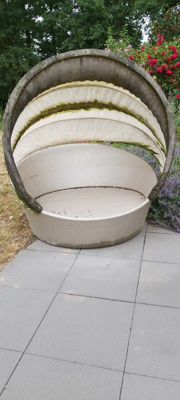 Loungestoel/Ligbed Wicker met Verstelbare Kap., Ophalen, Gebruikt, Wicker