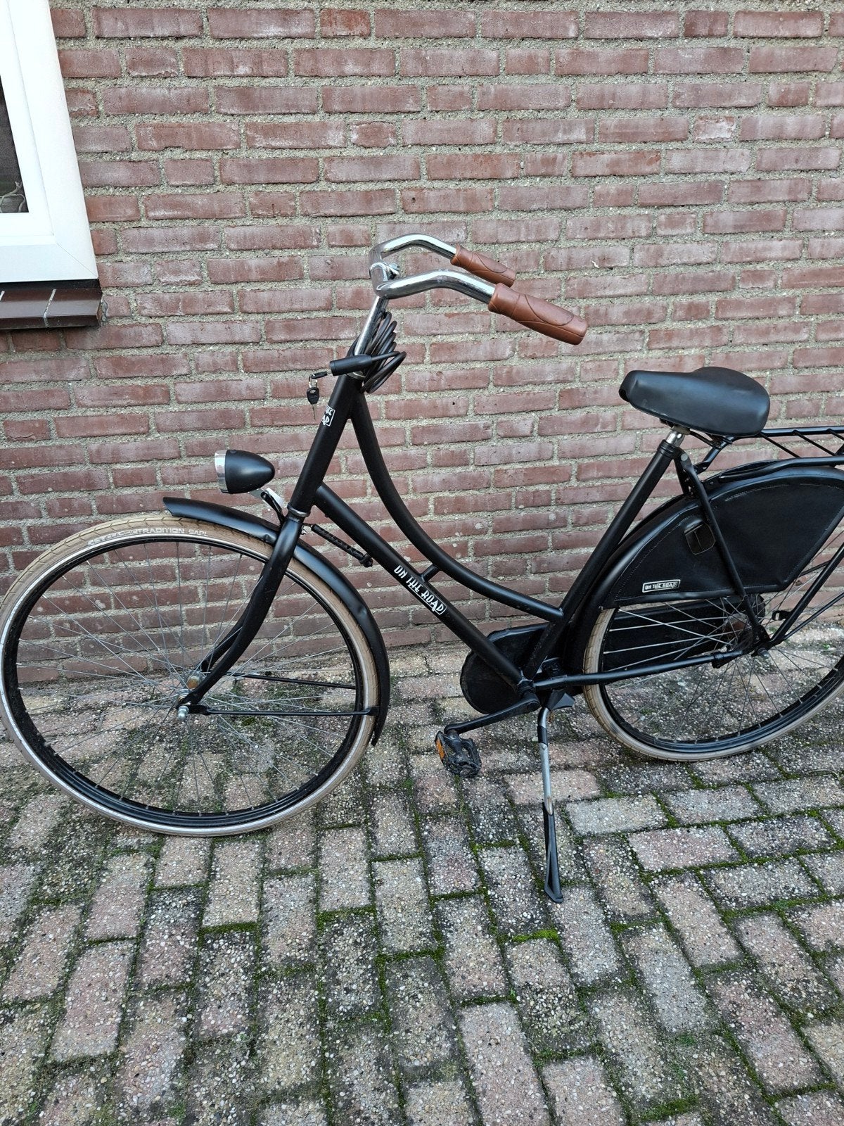 Mooie zwarte omafiets 'On The Road', Ophalen, Terugtraprem, On The Road, 53 tot 56 cm
