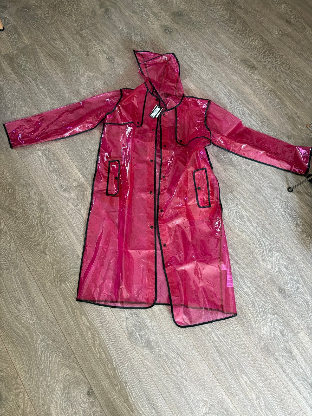 Boohoo roze transparante regenjas L/XL, Ophalen, Nieuw, Maat 42/44 (L), Roze
