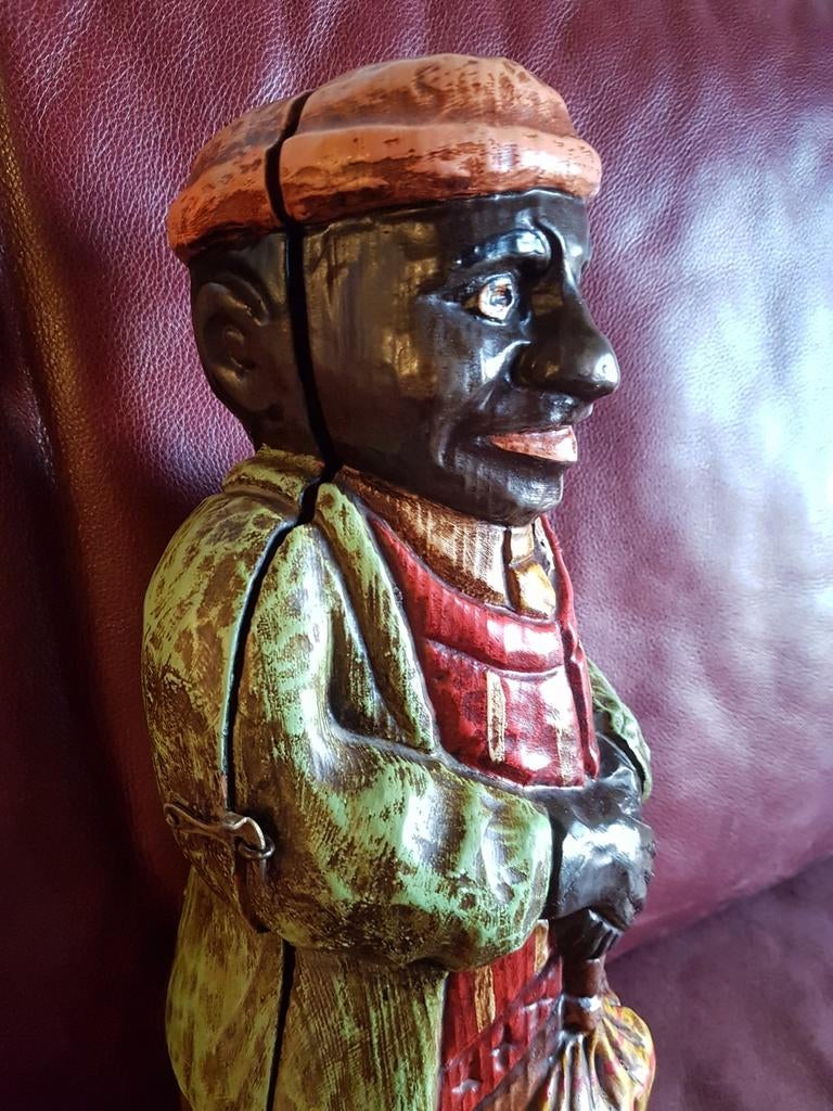 Houten Koloniaal Beeld Jamaicaanse Rumfles Houder, Antiek en Kunst, Kunst | Beelden en Houtsnijwerken, Ophalen of Verzenden