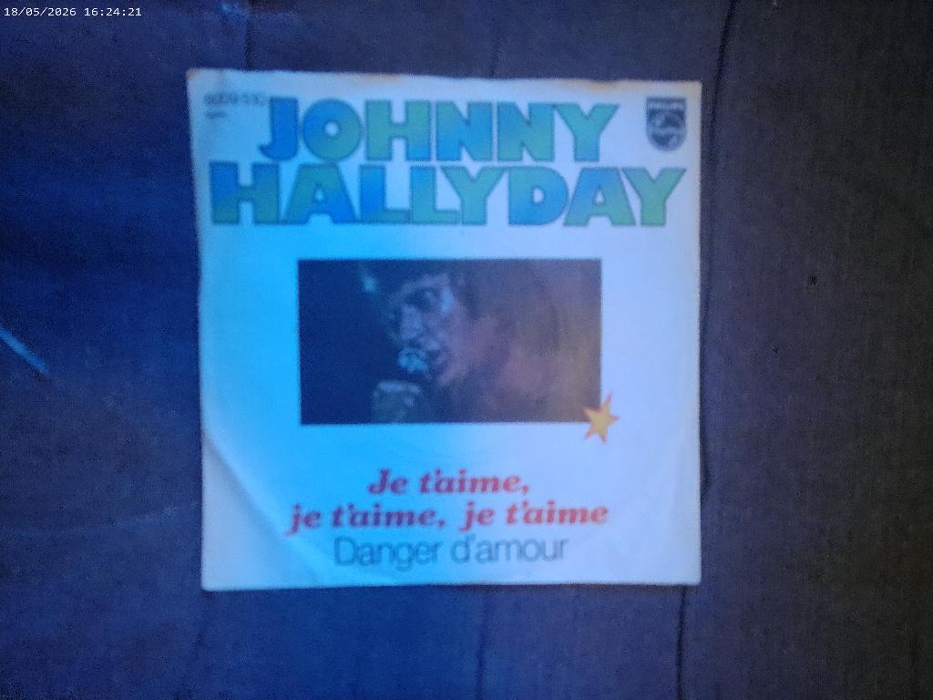 Johnny Hallyday - Je t'aime, Gebruikt, Fotohoes, 7 inch, Single