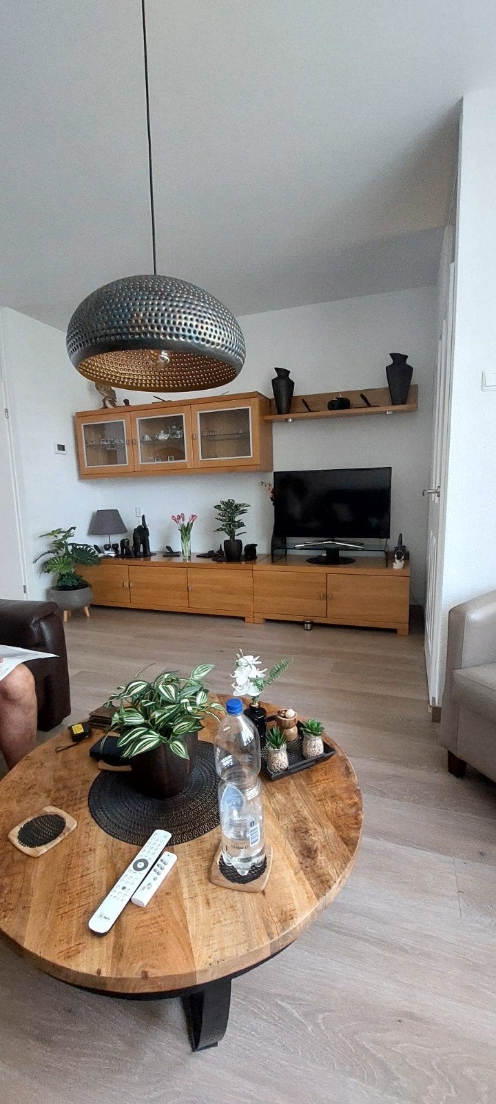 TV-meubel met vitrinekast en boekenplank, Ophalen of Verzenden, Zo goed als nieuw, Hout