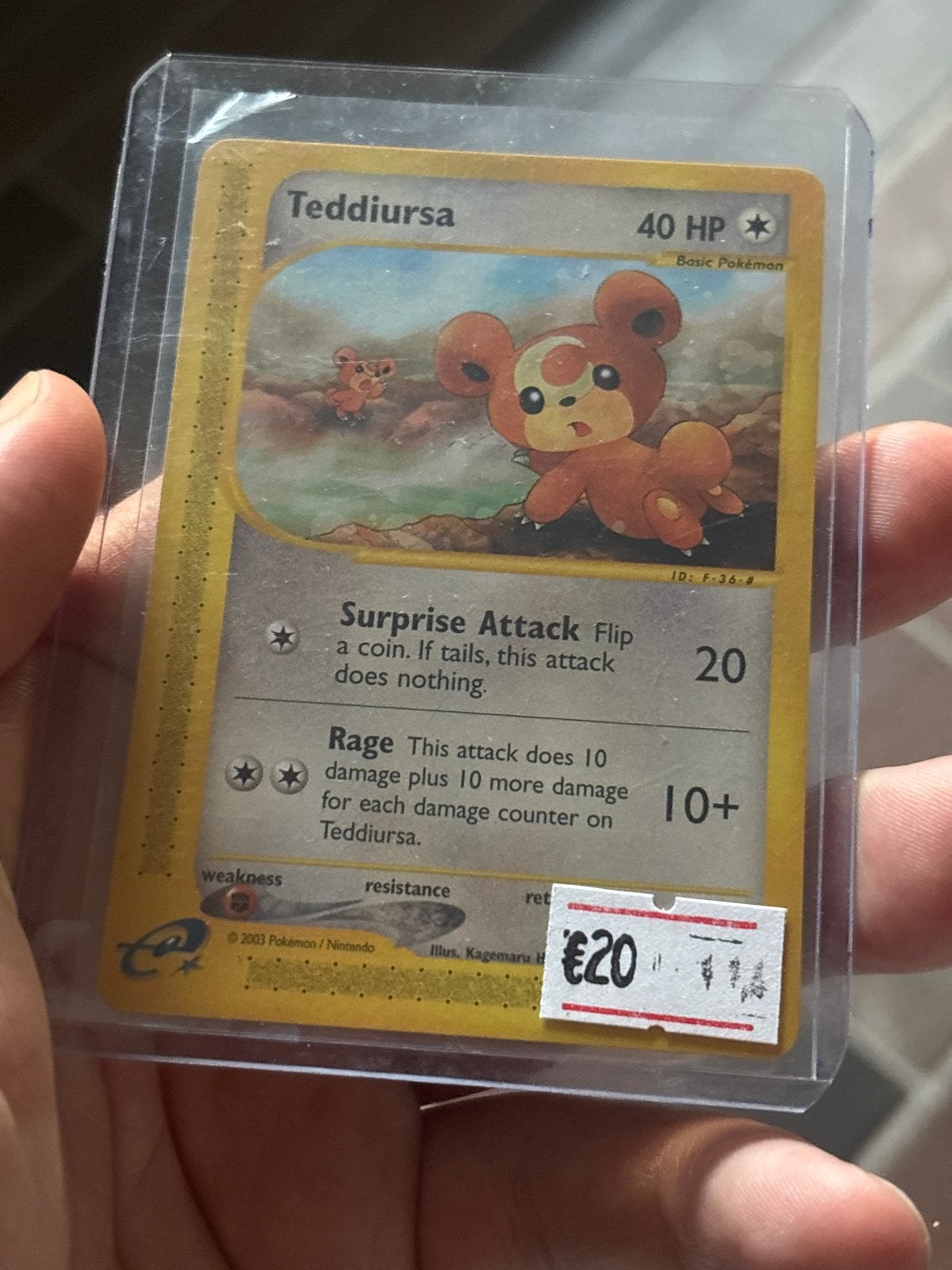Teddiursa 2003 Pokemon Kaart - Zeldzaam Verzamelobject, Ophalen of Verzenden, Gebruikt, Losse kaart