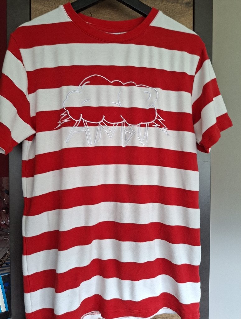 heren shirt - maat M - rood en witte strepen - ANBU, ANBU, Ophalen of Verzenden, Gedragen, Meerkleurig