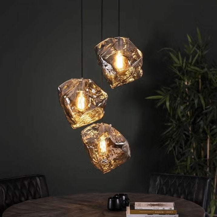 Hanglamp Rock 3-lamps Showroommodel, Ophalen, Zo goed als nieuw