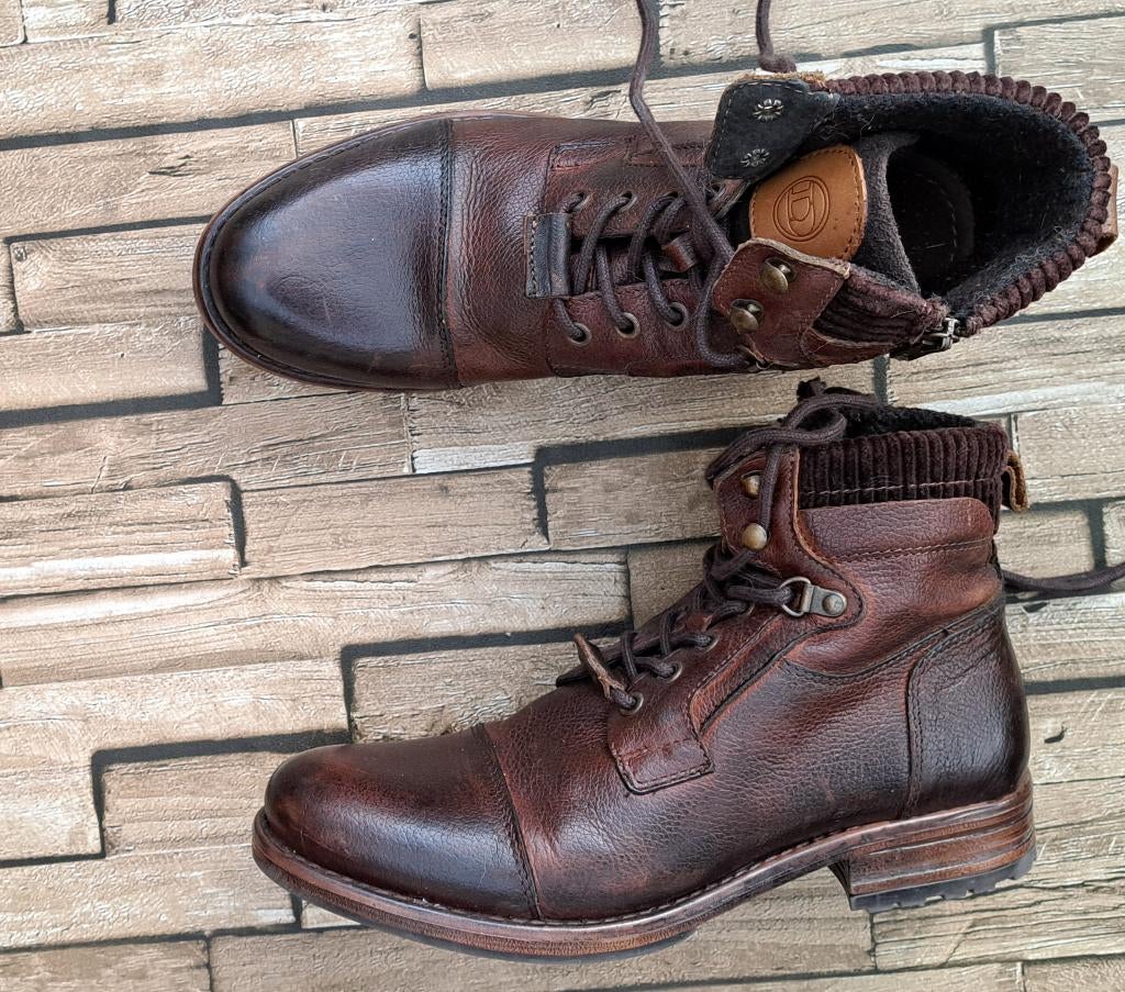 DUNE LONDON - stoere lederen veterboots, maat 40, Kleding | Heren, Schoenen, Dune London, Bruin, Verzenden, Boots