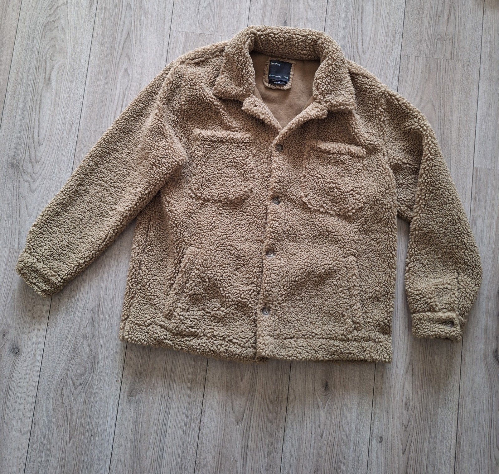 Teddy jas maat L Bershka relaxed fit, Bershka, Ophalen of Verzenden, Gedragen, Groen