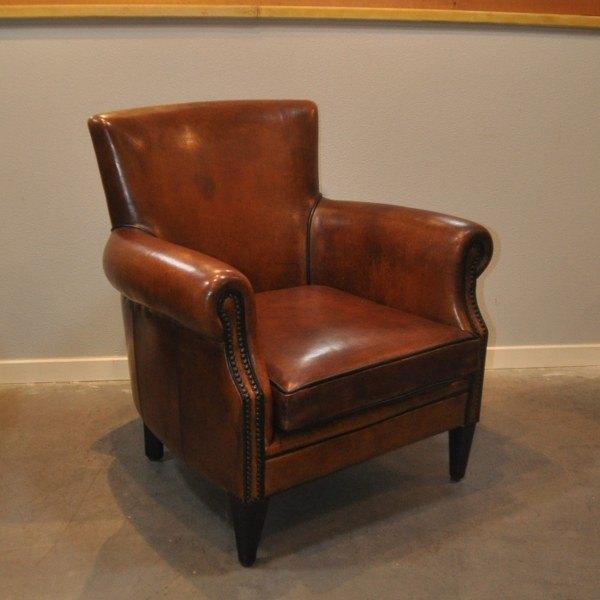 Rosan, schapenleren fauteuil i.z.g.s., Gebruikt, Ophalen of Verzenden, 50 tot 75 cm, Leer