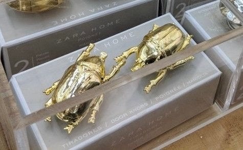 Zara Home Gouden kever knoppen (3 stuks), Ophalen of Verzenden, Gebruikt, Goud, Metaal