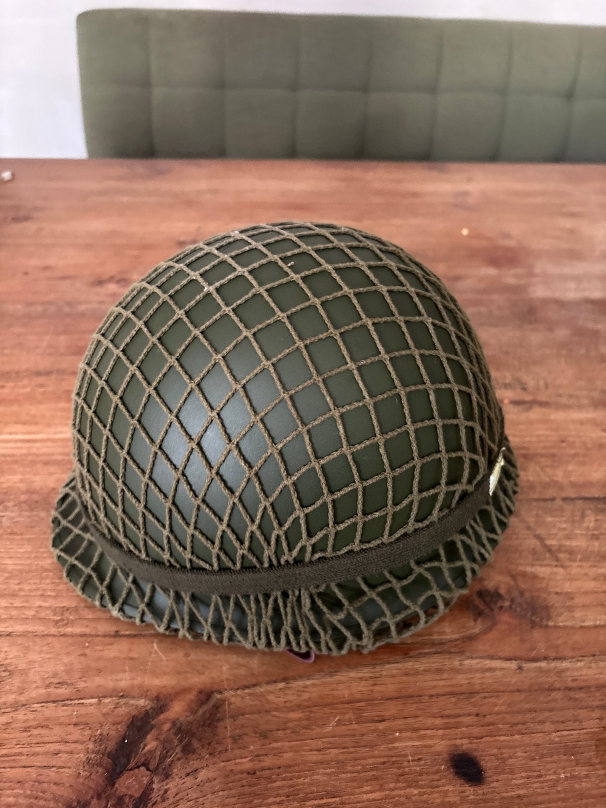 Vintage Legerhelm met Net - Groen, Ophalen, Landmacht, Overige gebieden, Helm of Baret