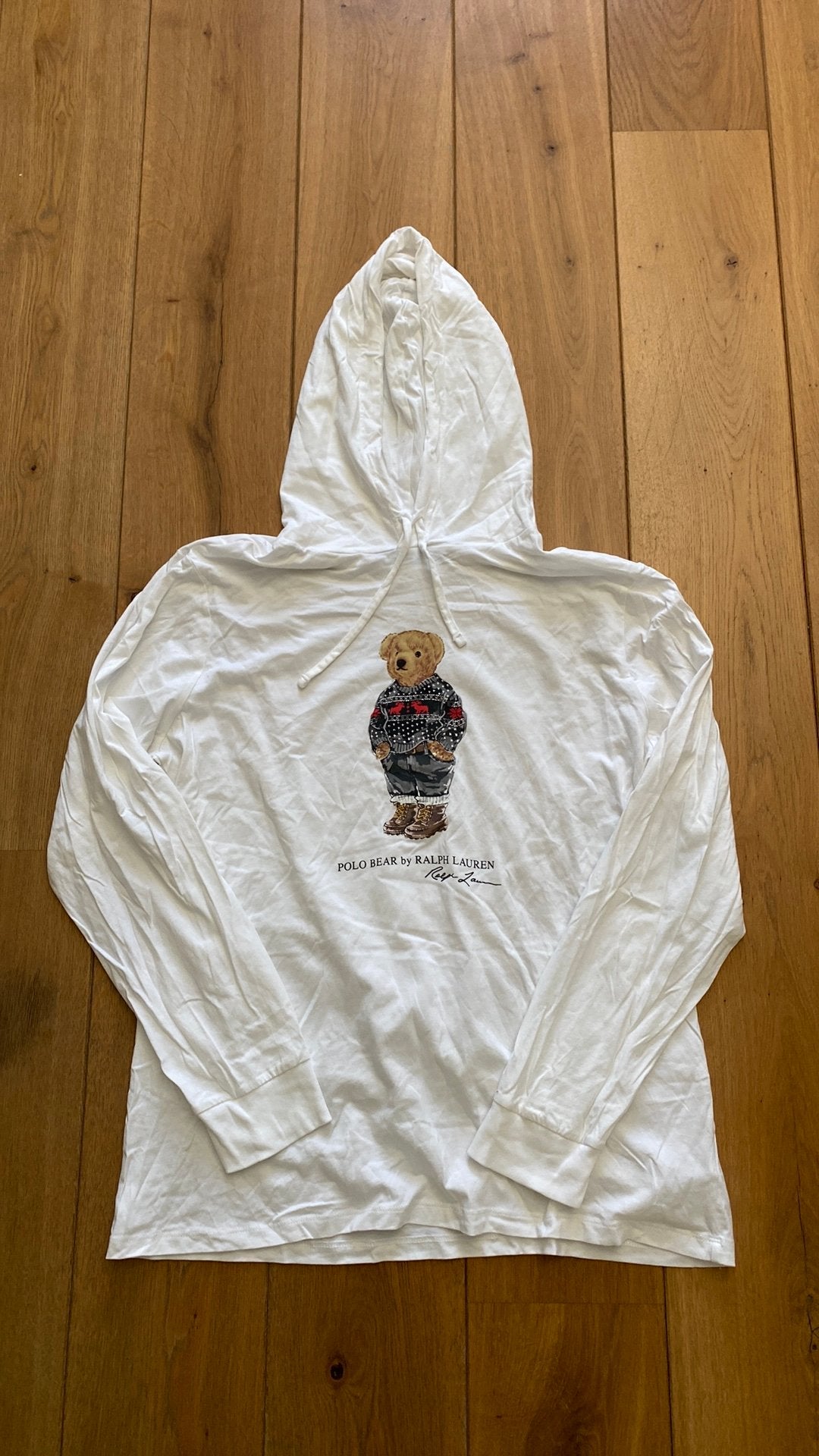 Ralph Lauren shirt met beer xl wit originele, Ophalen of Verzenden, Zo goed als nieuw, Maat 56/58 (XL), Wit