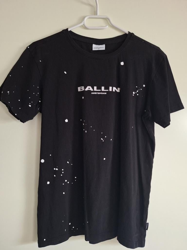 Ballin Amsterdam T-shirt Zwart met Witte Spetters, Gebruikt, Ophalen of Verzenden, Shirt of Longsleeve, Ballin