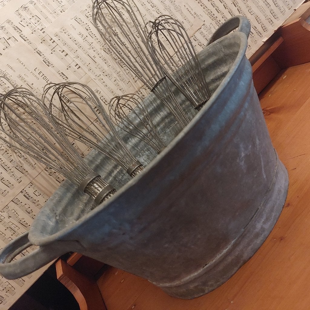 Bijzonder klein formaat brocante zinken teil, waterdicht, Antiek en Kunst, Ophalen of Verzenden