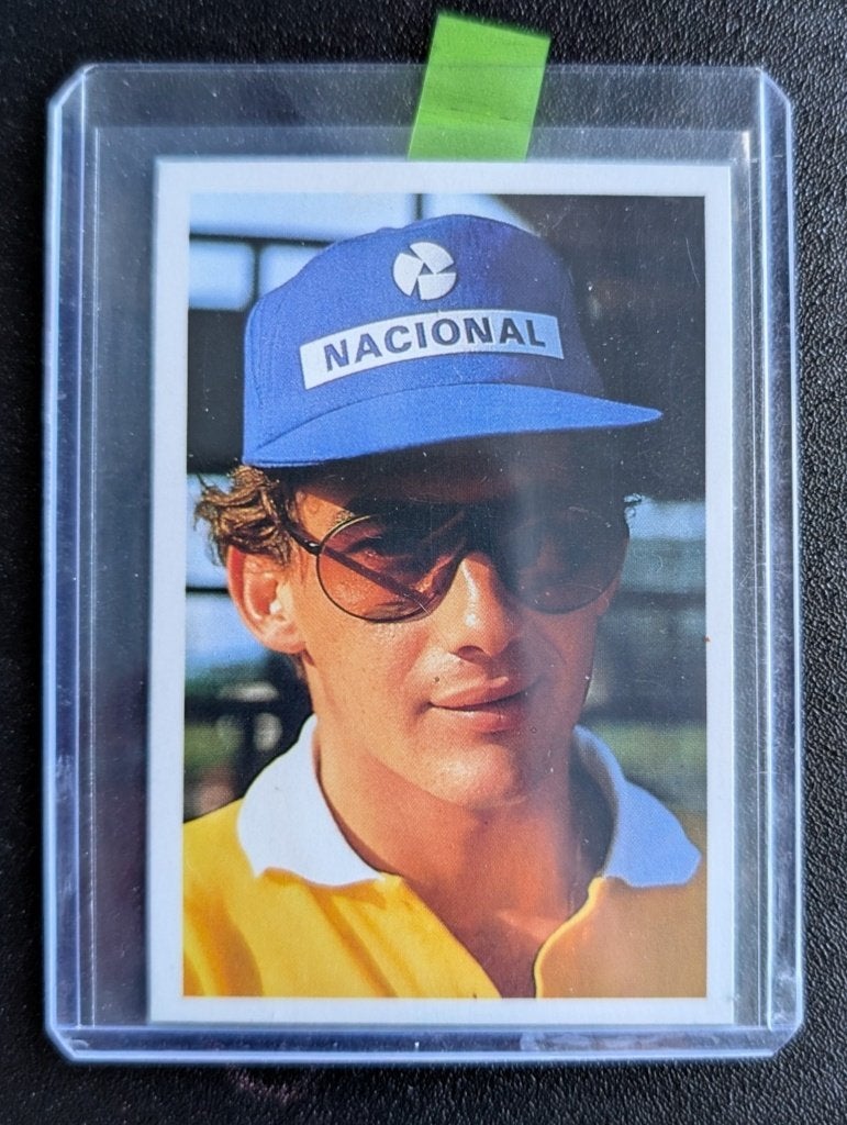1986 A Question of Sport Ayrton Senna F1 pre Rookie Card, Ophalen of Verzenden, Zo goed als nieuw, Plaatje