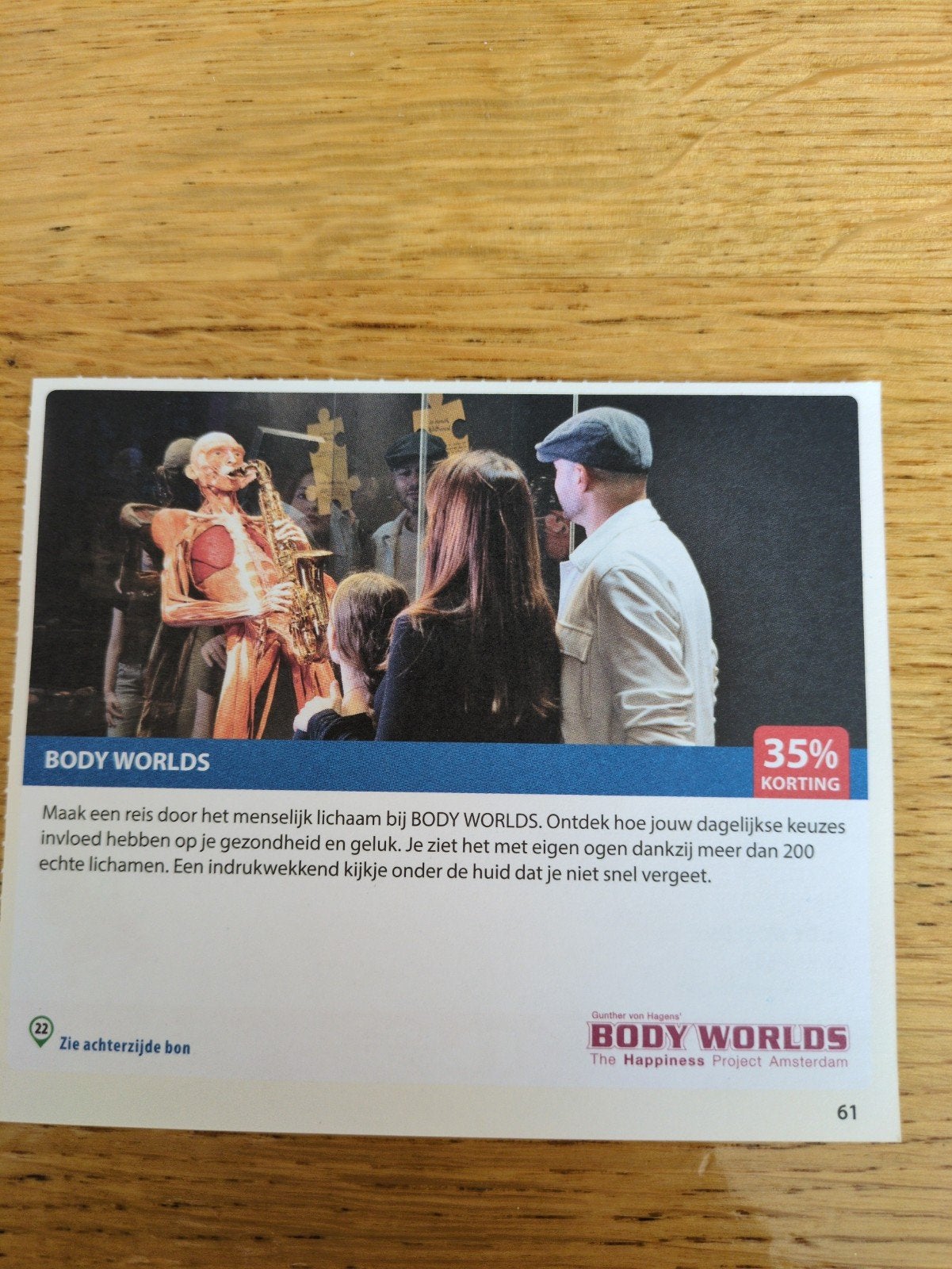 Kortingsbon voor Bodyworlds, 35 % korting, Drie personen of meer, Kortingsbon, Overige typen