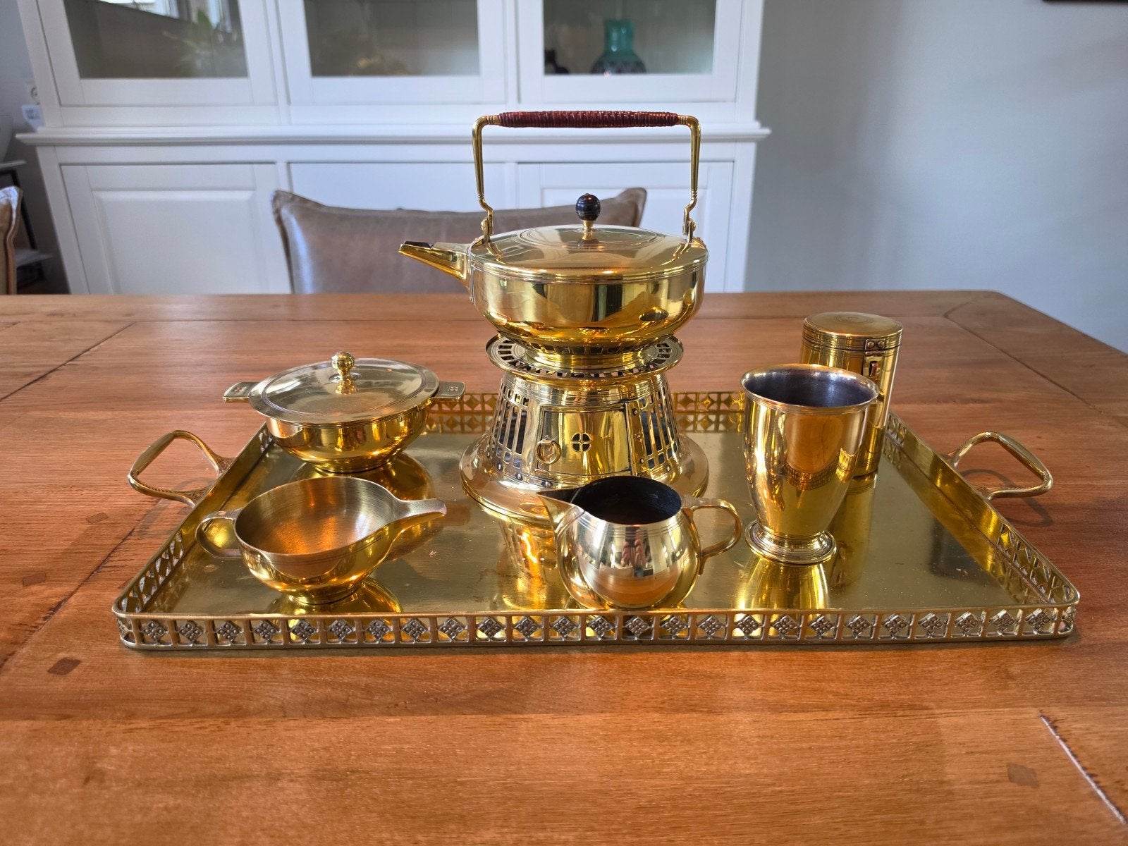 Zeldzame Art Deco Theeset Jan Eisenloeffel (ca. 1904) koper, Ophalen of Verzenden, Koper