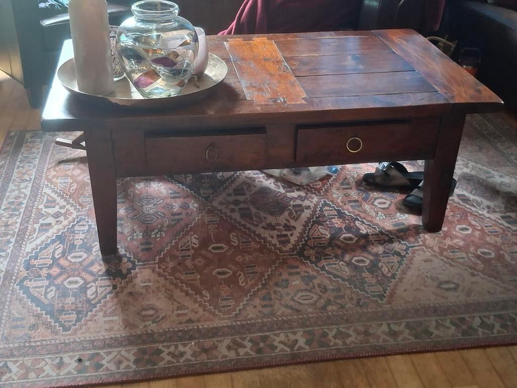 Antieke Salontafel met 2 Lades - 140x80x50 cm, Ophalen