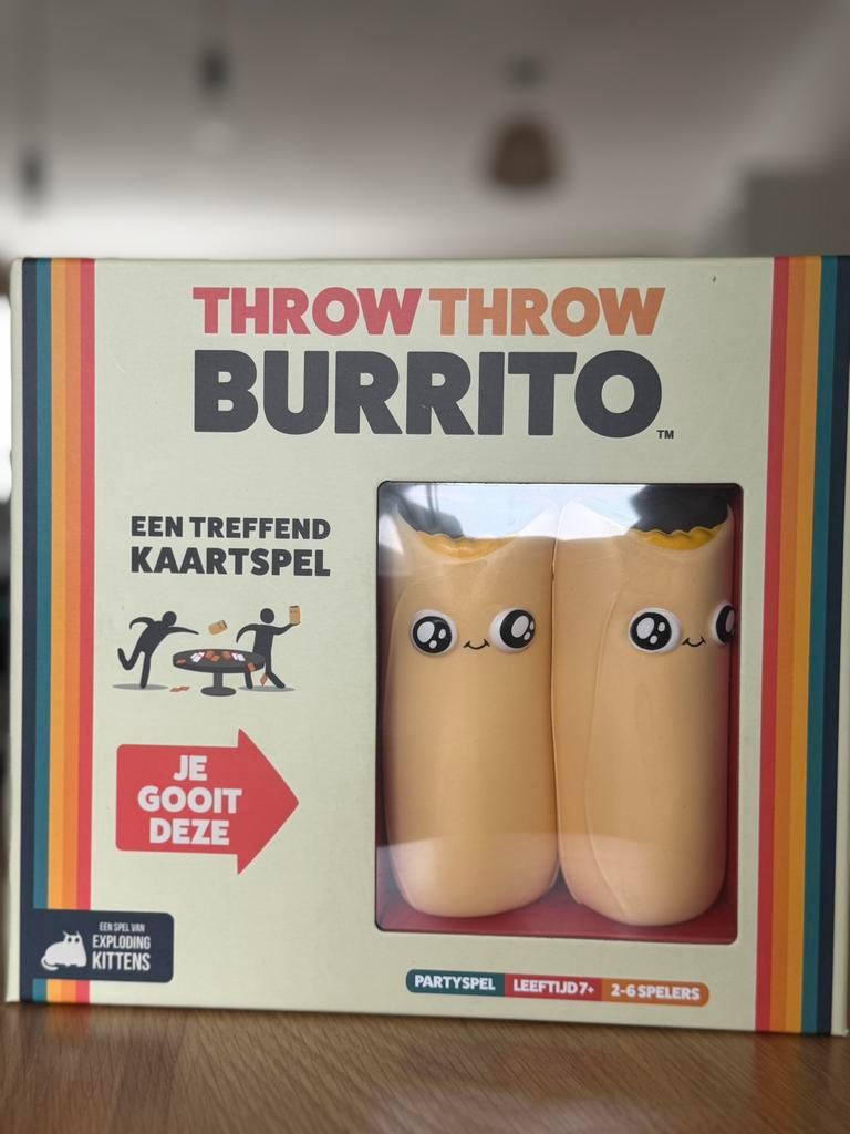 Throw Throw Burrito – hilarisch partyspel!, Vijf spelers of meer, Ophalen, Zo goed als nieuw, Reisspel