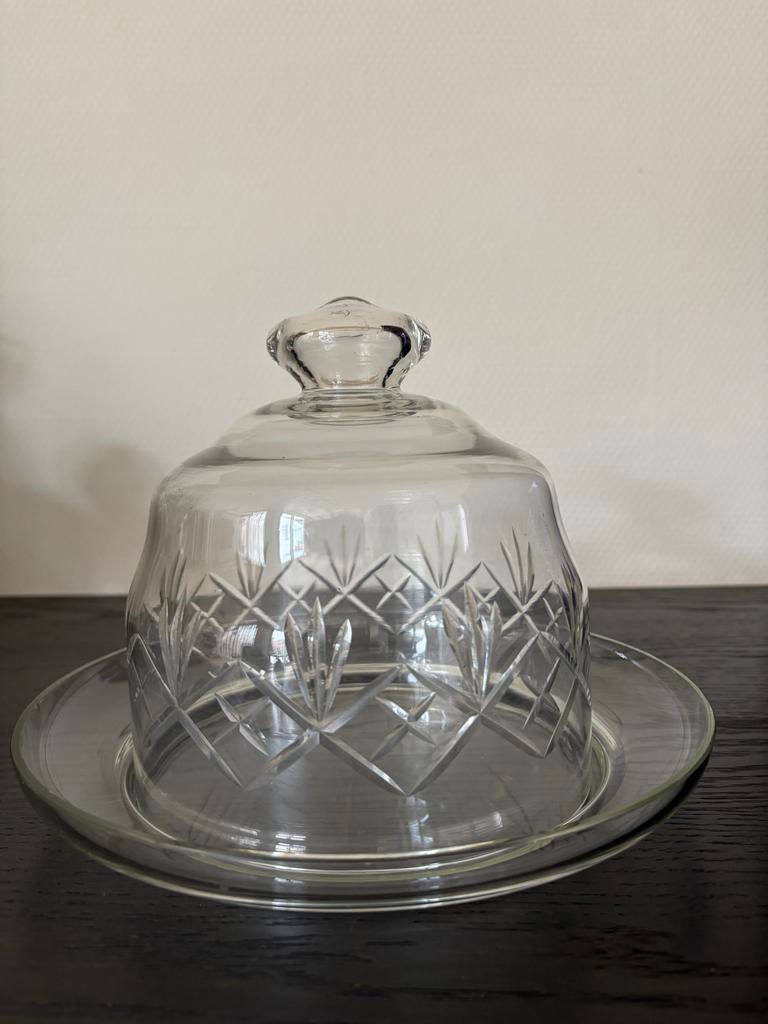 Glazen (kaas) stolp  - geslepen glas, Ophalen